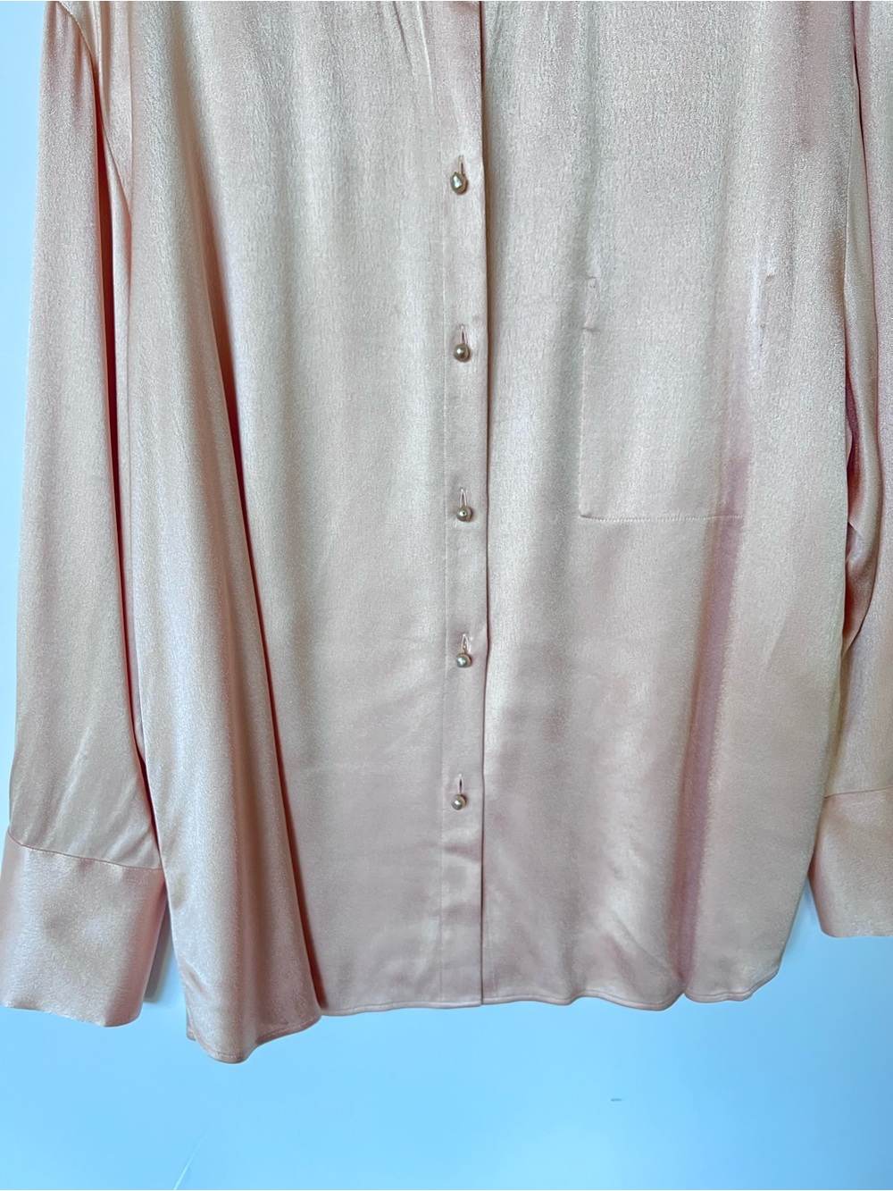 Vince Peach Opal Satin Relaxed Fit Blouse - Picture 5 of 11